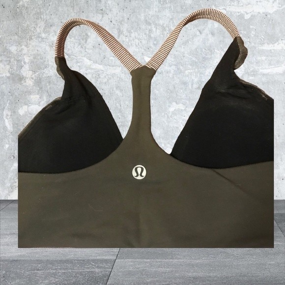 LULULEMOM Pure Balance Tank Top Gray T-Back Built In Bra Size 6 - Picture 6 of 8